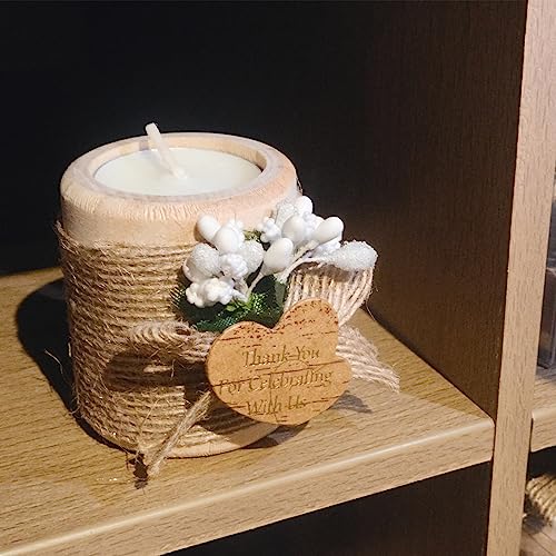 12PCS Wooden Tealight Candle Holders Wedding Favors