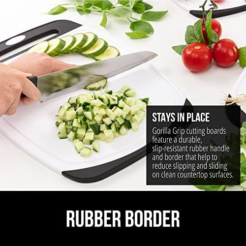 GORILLA GRIP BPA Free Reversible Cutting Board Set of 3