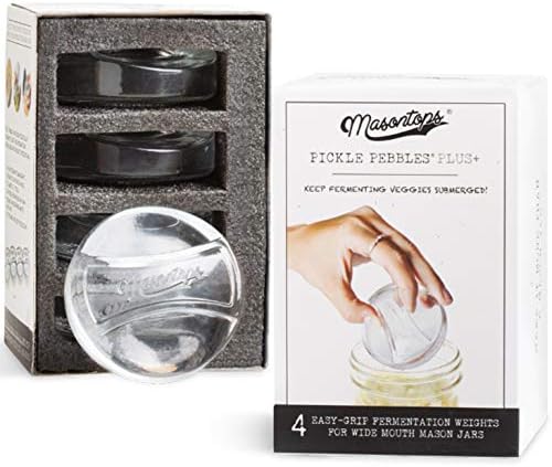Masontops Pickle Pebble Glass Weights for Fermentation
