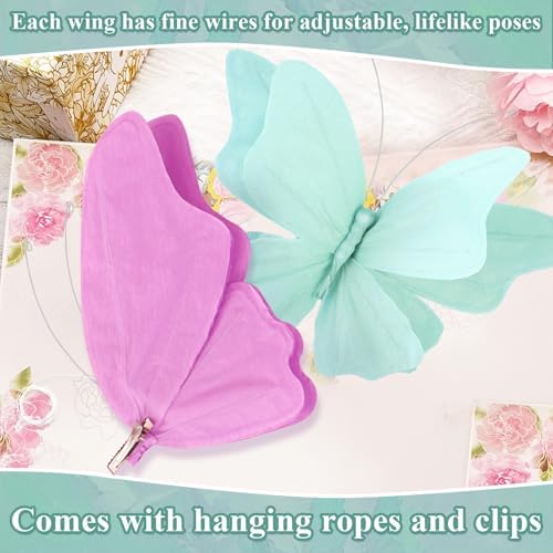 Butterfly Party Decorations 4 Pcs 3D Hanging Set