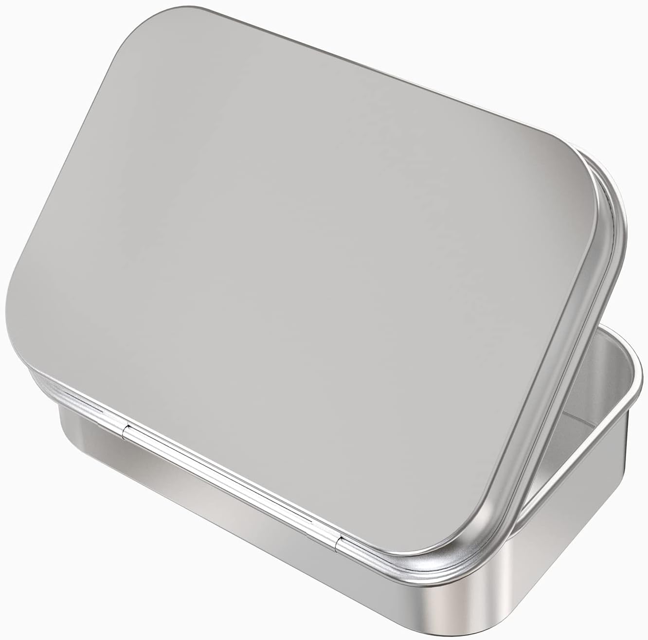 6 Pcs Silver Lidded Metal Storage Containers