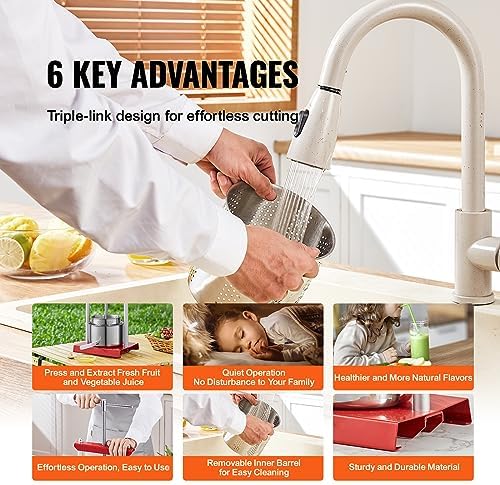 VEVOR Manual Wine Press 2L with Dual Barrels and T-Shaped Handle