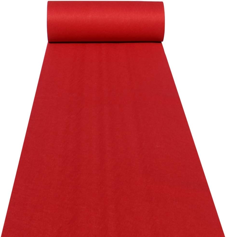 HUAHOO Red Aisle Runner Carpet Rug for Weddings and Events