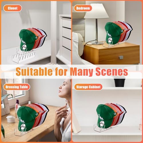 Clear Acrylic Hat Stand for 14 Baseball Caps 2 Pack