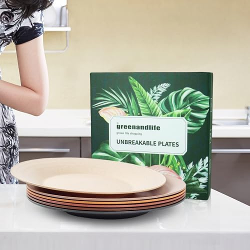 Greenandlife 10 Inch 6 Pack Wheat Straw Plates