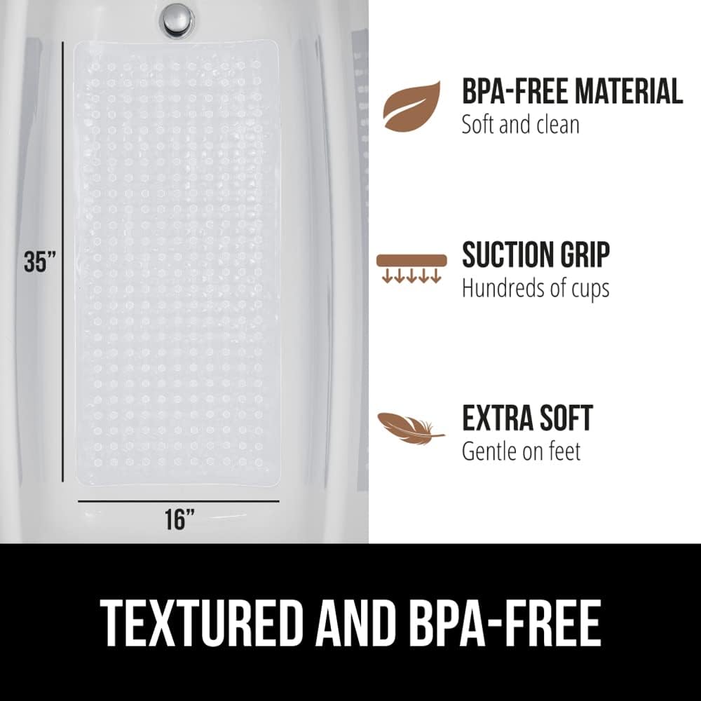 GORILLA GRIP Patented Bath Mat 35x16 Clear