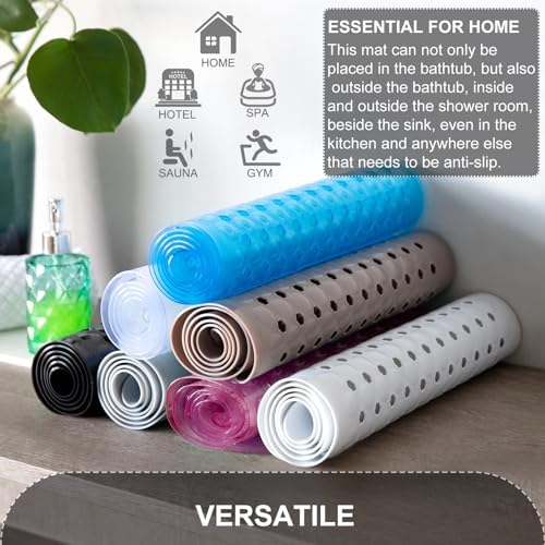 Non Slip Extra Large Bath Mat with Suction Cups Gray