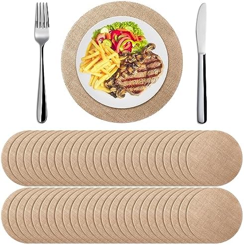 Mifoci 100 Fall Burlap Placemats 118 Inch Reusable Round Table Mats