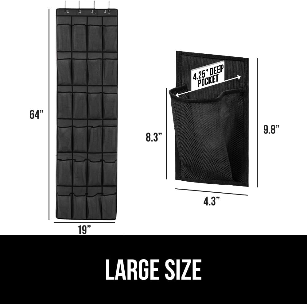 GORILLA GRIP Over the Door Shoe Organizer 24 Pockets