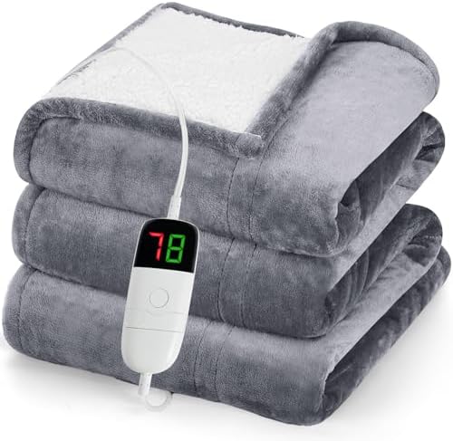 Greenoak Heated Blanket Electric Throw 50 x 60 Misty Grey