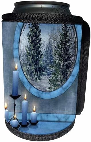 Stylish Can Cooler Wrap - Blue Candles Design