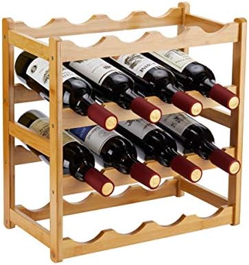 Bamboo Wine Rack with 4 Tiers for 16 Bottles