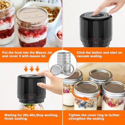 52 PCS Reusable Mason Jar Lids and Rings with Whiteboard Marker
