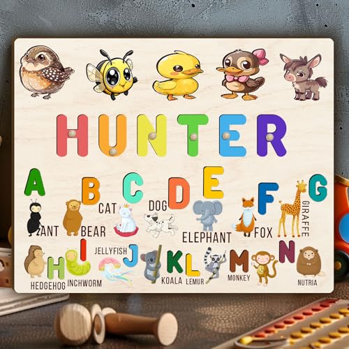 Personalized Wooden Name Puzzle for Baby Boy and Girl
