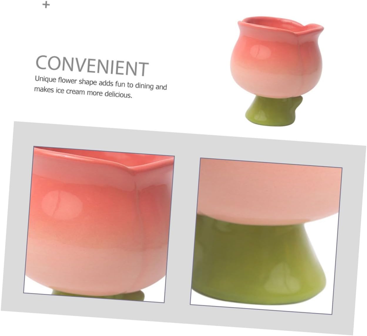 Elegant Tulip Ceramic Ice Cream Cup Multifunctional Mug