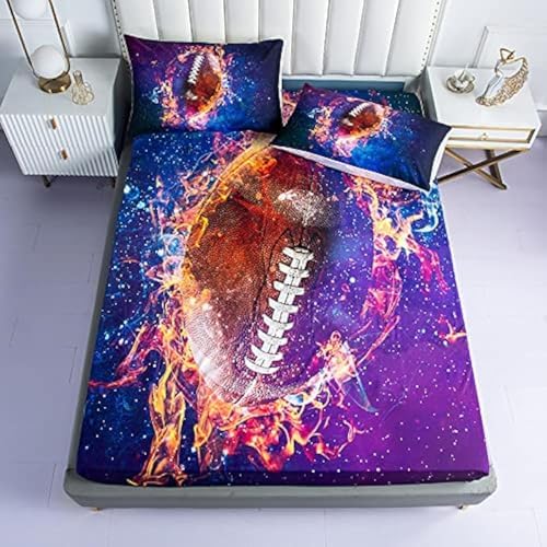 Roscloud Sports Football Rugby Sheet Sets Queen Size 3PC