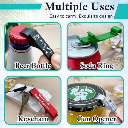 Personalized 100pcs Bottle Opener Keychain Set