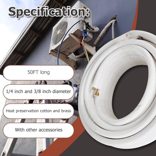 50 Ft Copper Hose Extension for Mini Split AC