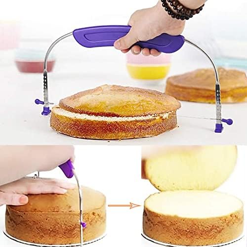 Adjustable Cake Cutter Leveler with Stainless Steel Blades and Handle