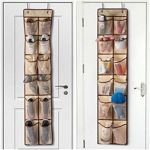 KEEPJOY Hanging Shoe Organizer 12 Pockets Beige