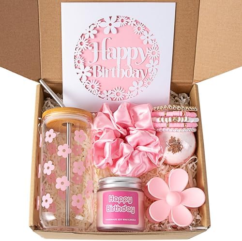 Cute Daisy Glass Cups Gift Set For Her Birthday