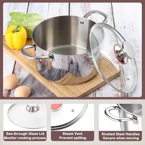 Herogo 6 Quart Stainless Steel Stock Pot with Lid