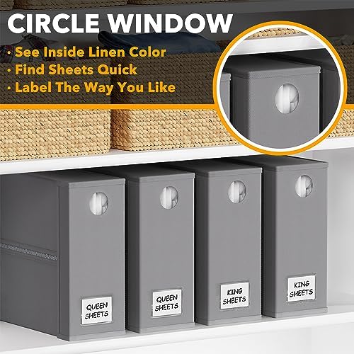 SpaceAid 4 Pack Sheet Organizers Storage Container Gray