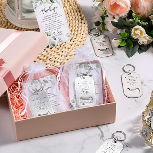 50 Sets Wedding Favors Bottle Opener Keychain Gift Set