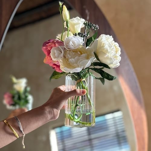12Pcs Glass Cylinder Vases for Centerpieces