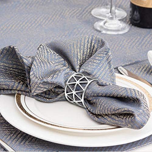 Kposiya 20 Piece Silver Napkin Ring Set