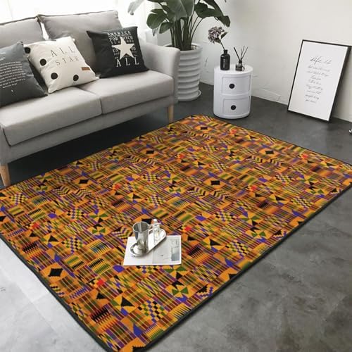 African Tribal Pattern Flannel Non-Slip Floor Mat 80x58in