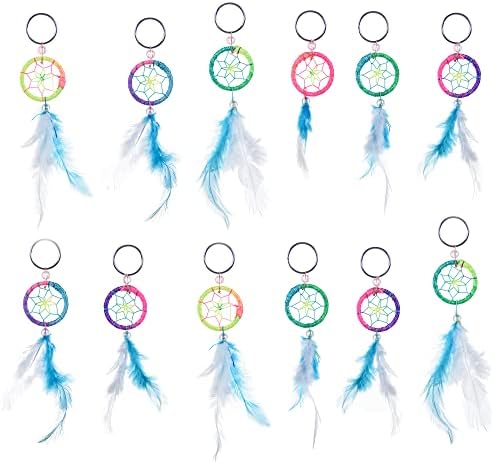 Rainbow Dream Catcher Key Chain Pack - 1 Dozen 1