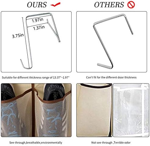 KEEPJOY Hanging Shoe Organizer 12 Pockets Beige