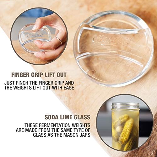 Masontops Pickle Pebble Glass Weights for Fermentation