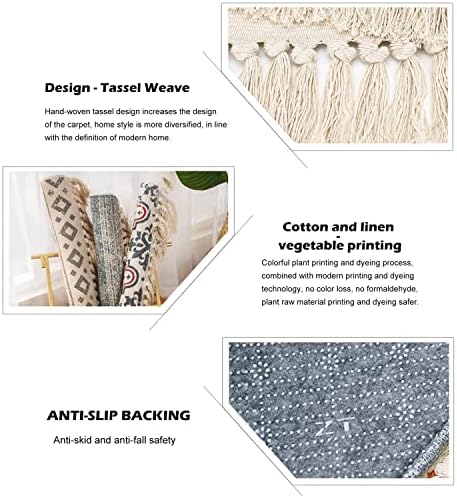 Boho Kids Room Rugs with Tassels and Celestial Design