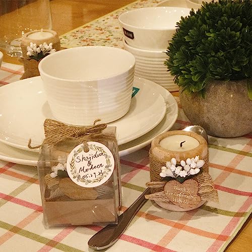 12PCS Wooden Tealight Candle Holders Wedding Favors