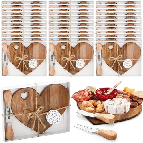 Patelai 36 Set Bridal Shower Favor Heart Cheese Board Set