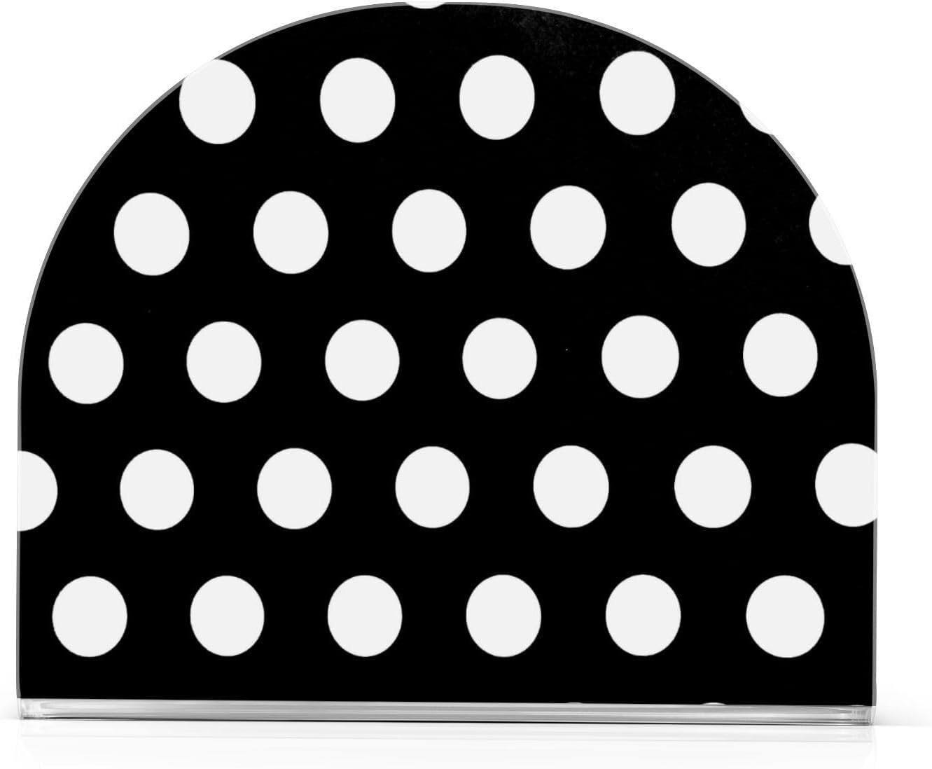 Caikeny Acrylic Napkin Holder Black White Polka Dot