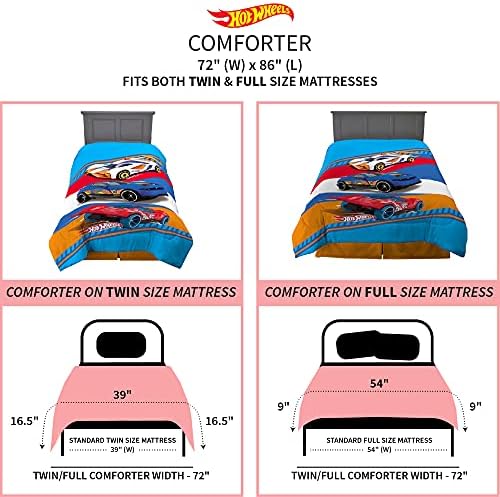 Franco Kids Bedding Super Soft Microfiber Reversible Comforter Hot Wheels