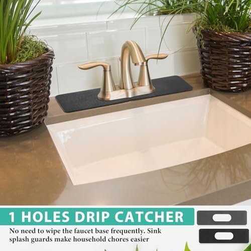 Tioncy 2 Pcs Faucet Mat Splash Guard for Kitchen Sink and Bathroom