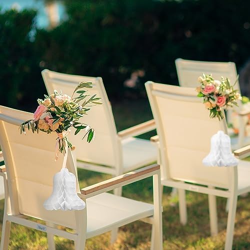 24 Pcs White Hanging Wedding Bells Decorations