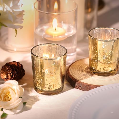 LETINE Gold Votive Candle Holders Set of 36