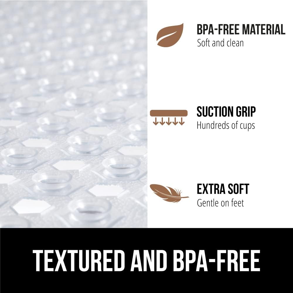 Gorilla Grip Patented Square Shower Mat 21x21 Inch