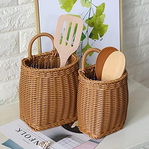 Hanging Woven Storage Basket Large Portable Wall Mount