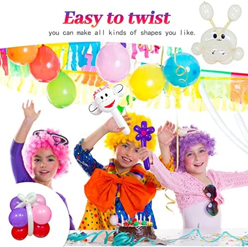 ZBYDNG 100pcs Clear Long Balloons for Twisting and Arch Tying