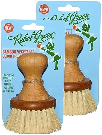 Bamboo Vegetable Scrub Brush for Cleaning Fruits and Veggies