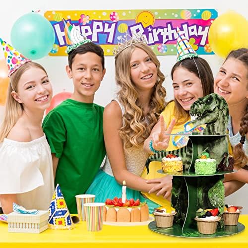 Censen 3 Tier Dinosaur Cupcake Stand Decorations