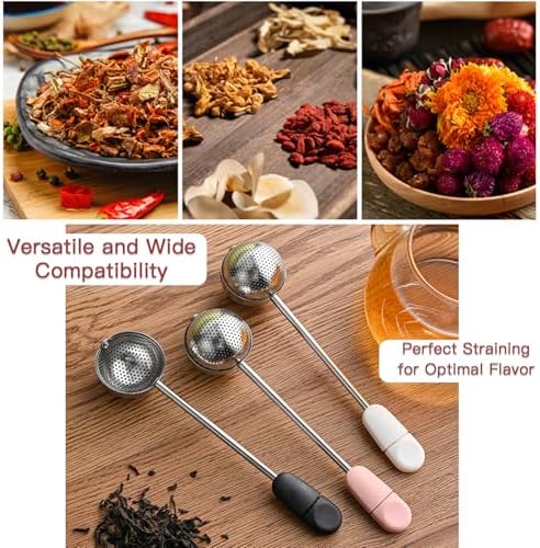 2 Pack Stainless Steel Mesh Tea Ball Infuser Black and White