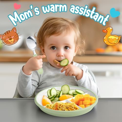 Teenyyou 3 Pack 8 Toddler Plates Feeding Set