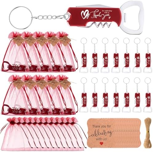 Vesici 24 Piece Wedding Favors with Bottle Openers and Keychains